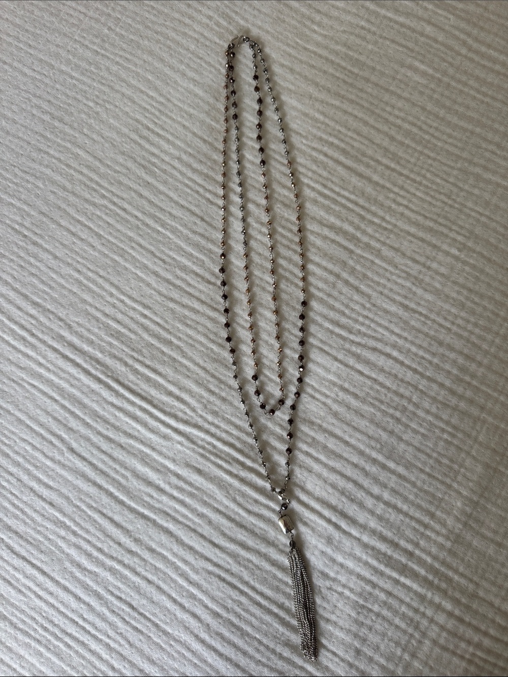Silpada Silver Beaded Tassel Necklace